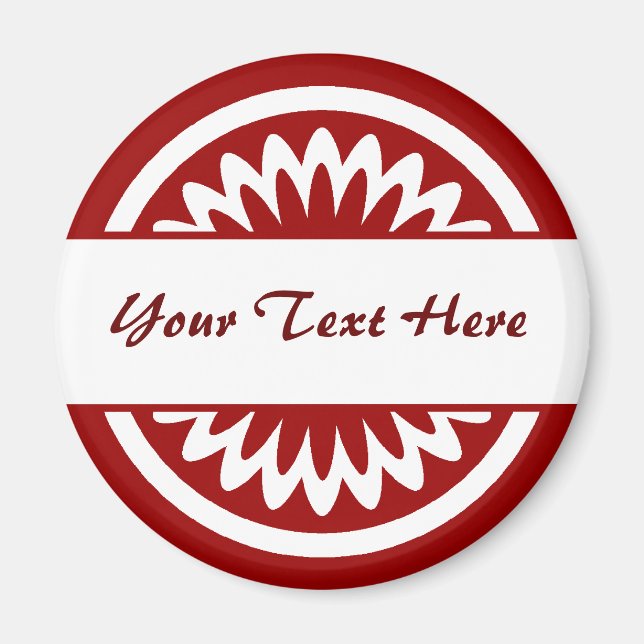 Imán Flor redonda - Rojo rubí (Frente)