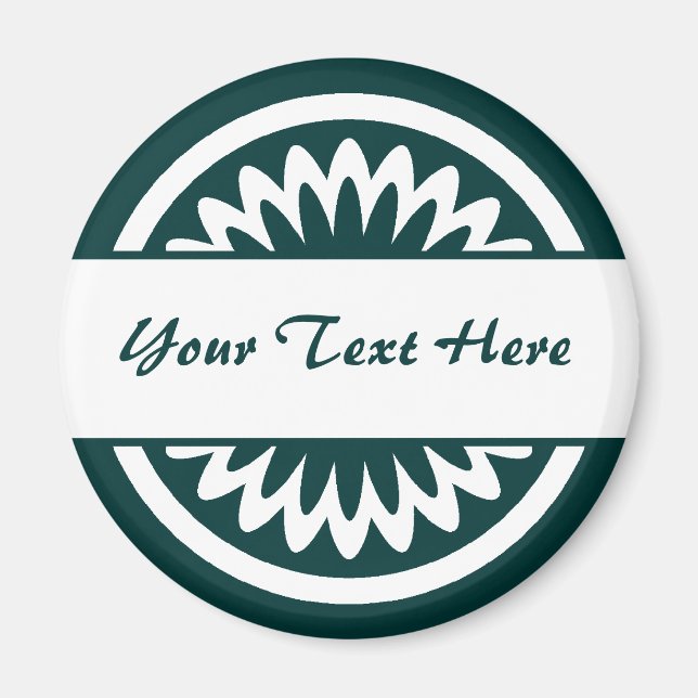 Imán Flor redonda - Verde oscuro (Frente)