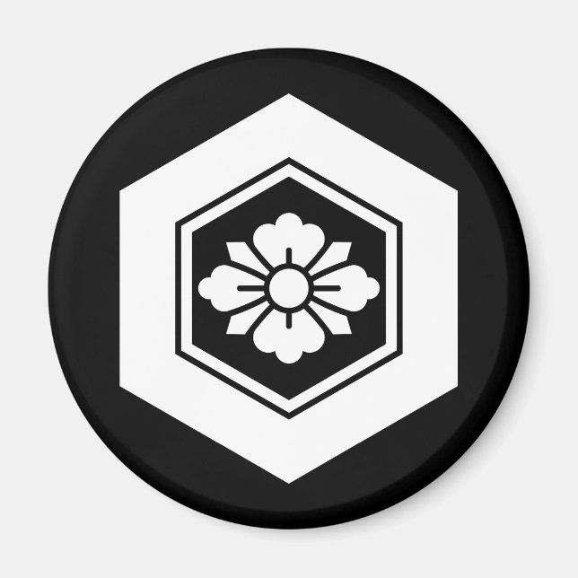 Imán Flor rombólica con espadas en el infierno tortoisé (Frente)