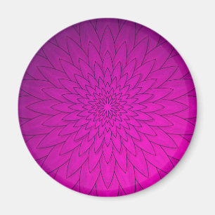 Imán Flor Rosa Brillante
