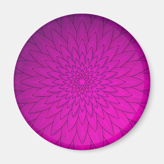 Imán Flor Rosa Brillante (Frente)