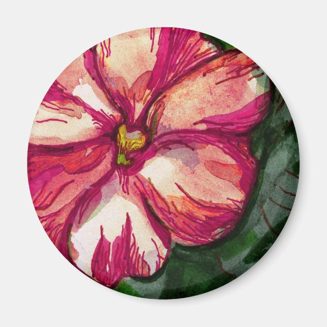 Imán Flor rosa de Balsam (Frente)