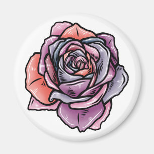 Imán Flor Rosa de color