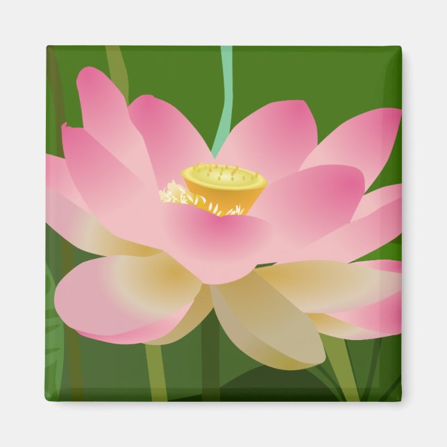 Imán Flor rosa Lotus (Frente)