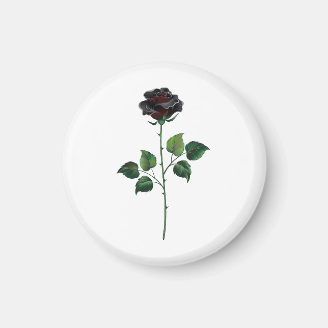 Imán Flor rosa negra (Frente)