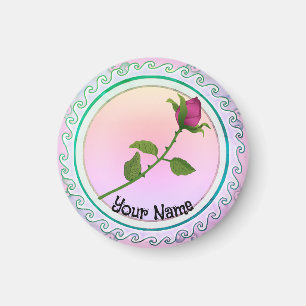 Imán Flor rosa roja