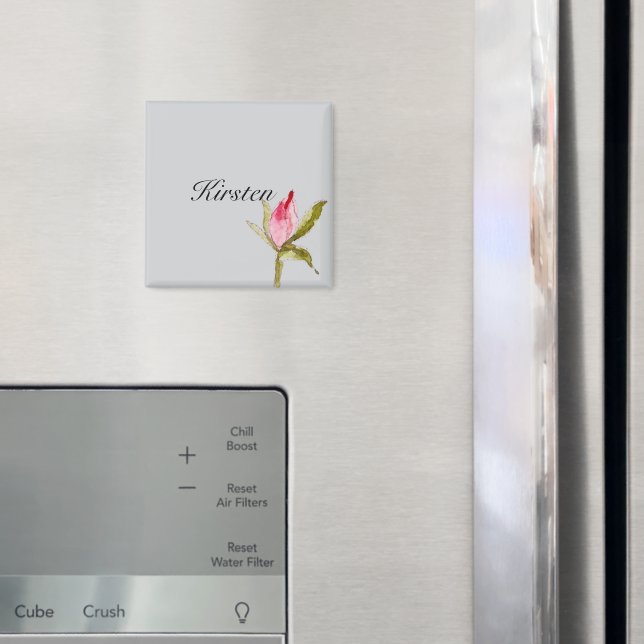 Imán Flor rosa rosa rosa gris (In situ (nevera))