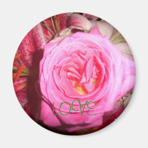 Imán flor rosada, AMOR