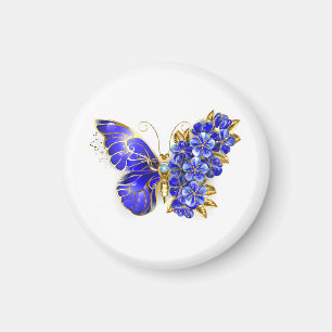 Imán Flor Sapphire Mariposa