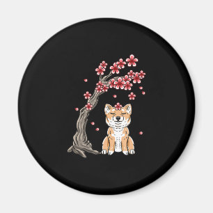 Imán Flor shiba inu lindos productos animales