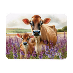 Imán Flor silvestre Jersey Cow and Calf Flexible