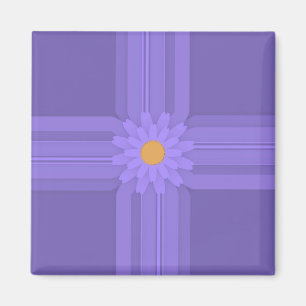 Imán Flor simple púrpura en cruz moderna