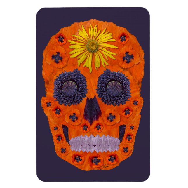 Imán Flor Skull 1 (Vertical)