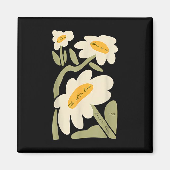Imán Flor sutil Kamala Harris Boho Floral (Frente)