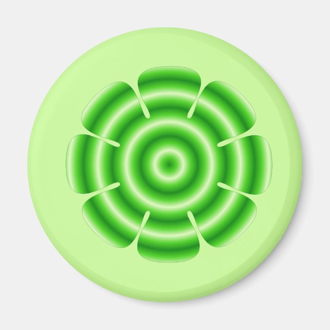 Imán flor verde (Frente)