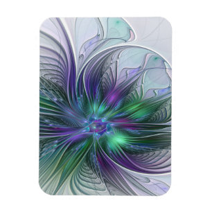 Imán Flor verde morada Moderna Resumen arte fractal