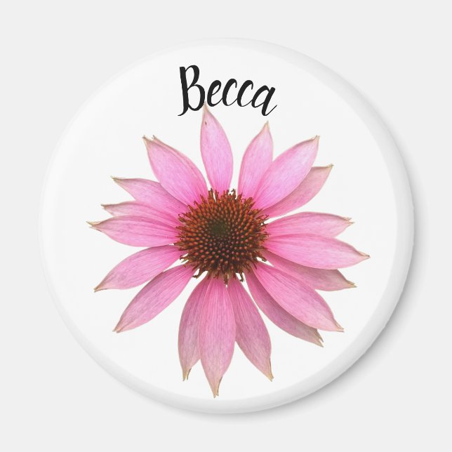 Imán Flor violeta brillante personalizada (Frente)