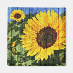 Imán Flora pintada de girasoles