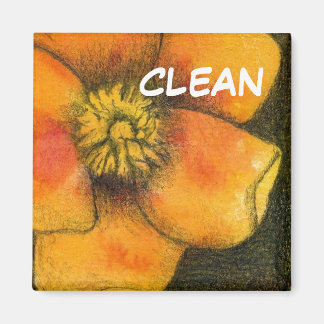 Imán "Floral #1" Limpiar el estado del lavavajillas