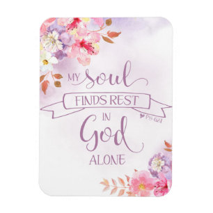 Imán Floral acuarela, mi alma encuentra el resto - Ps 6