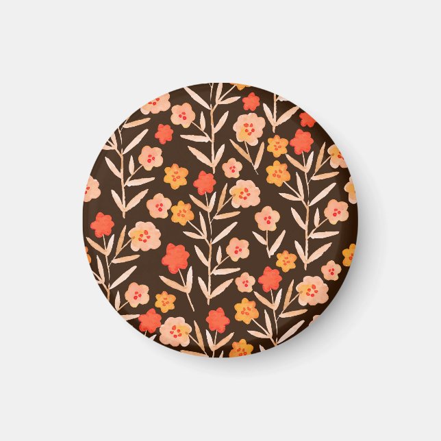 Imán Floral acuarela: textura dibujada a mano (Frente)