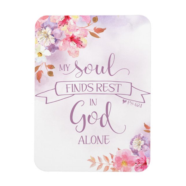 Imán Floral acuática, mi alma encuentra el resto - Ps 6 (Vertical)