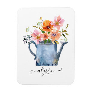 Imán Floral acuática pintada a mano