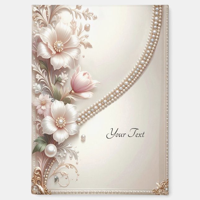 Imán Floral and Pearl Embellishments Magnet (Anverso)