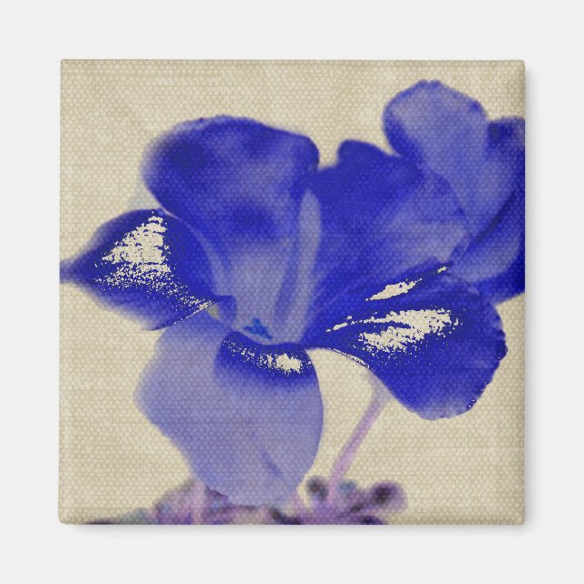 Imán floral azul del arte de Digitaces (Frente)