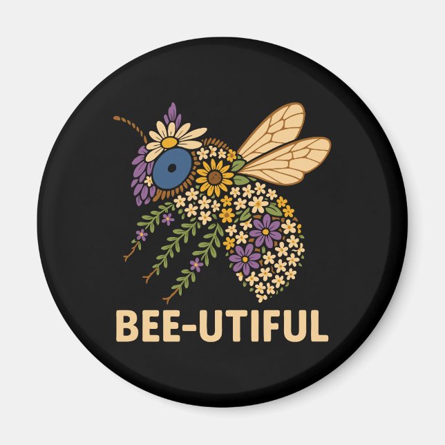 Imán Floral Bee Fusion Bee-Utiful (Frente)