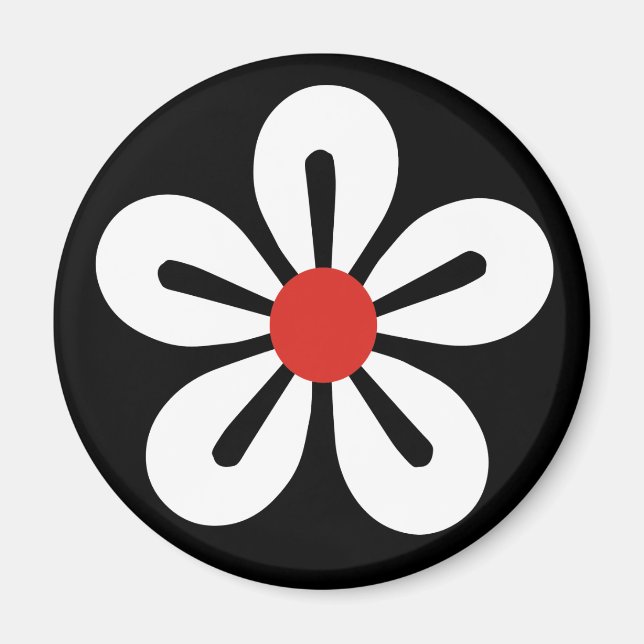 Imán floral blanco (Frente)