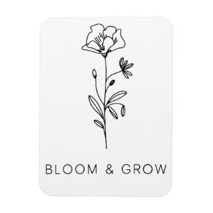 Imán Floral Bloom - Elegante Silhouette de Naturaleza