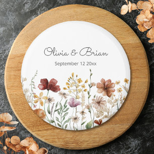 Imán Floral Bonita Flor Silvestre Acuarela Personalizad