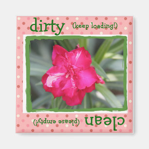 Imán floral bonito, rosa y verde del lavaplatos