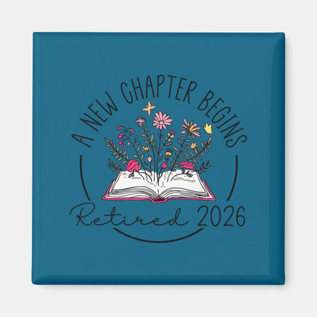 Imán Floral Book A New Chapter Begins Retired 2026 Reti (Frente)