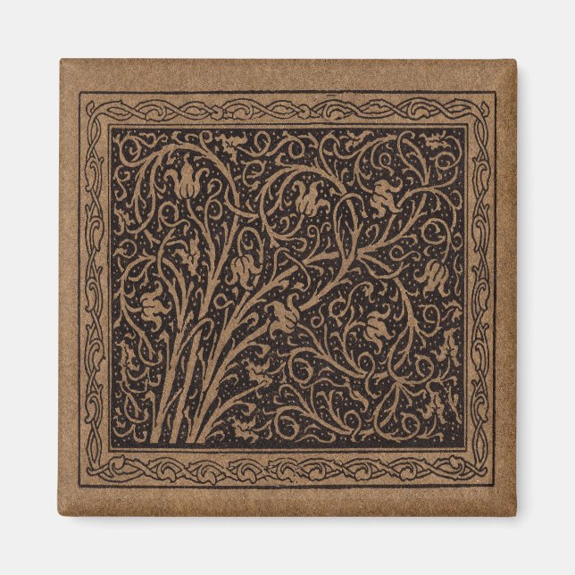 Imán Floral Brown and Black Swirlin Vine (Frente)