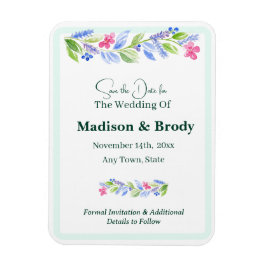 Imán Floral de acuarela pintada a mano GUARDAR la fecha