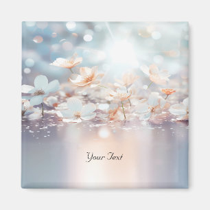 Imán floral de durazno blanco