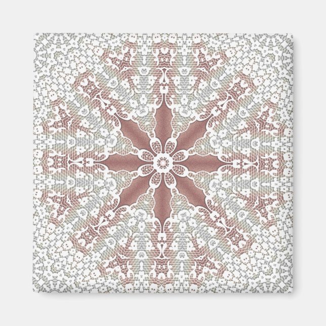 Imán floral de encaje elegante (Frente)