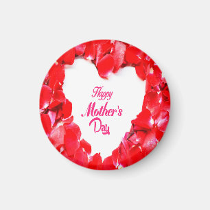 Imán Floral de flor roja