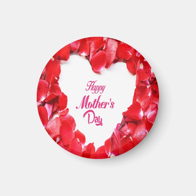 Imán Floral de flor roja (Frente)