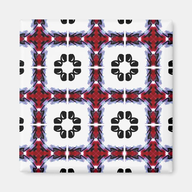 Imán Floral de franjas fluidas (Frente)