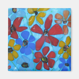 imán floral de fusión de vidrio