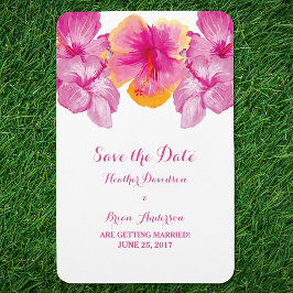 Imán Floral de Hibiscus Save the Date Flexi Magnet