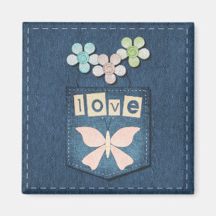 Imán floral de la mariposa del amor de los tejanos