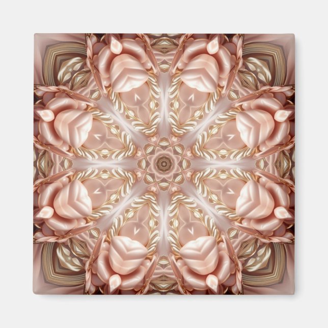 Imán floral de naranja melocotón elegante (Frente)