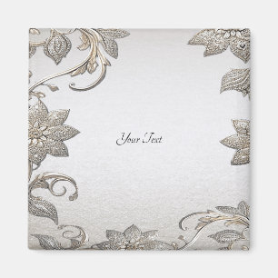 Imán Floral de Plata y Oro