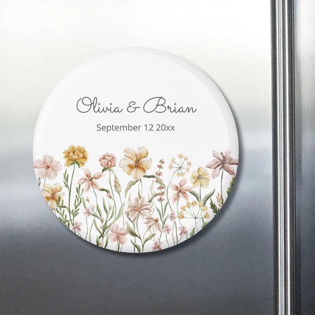 Imán Floral de pradera de flores silvestres personaliza (In situ)