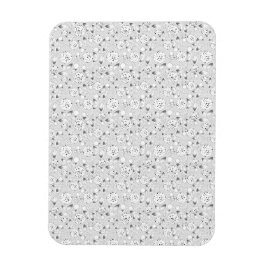 Imán Floral de puntos en blanco y negro | Botánico cont