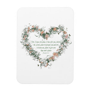 Imán floral del corazón del 29:11 de Jeremiah